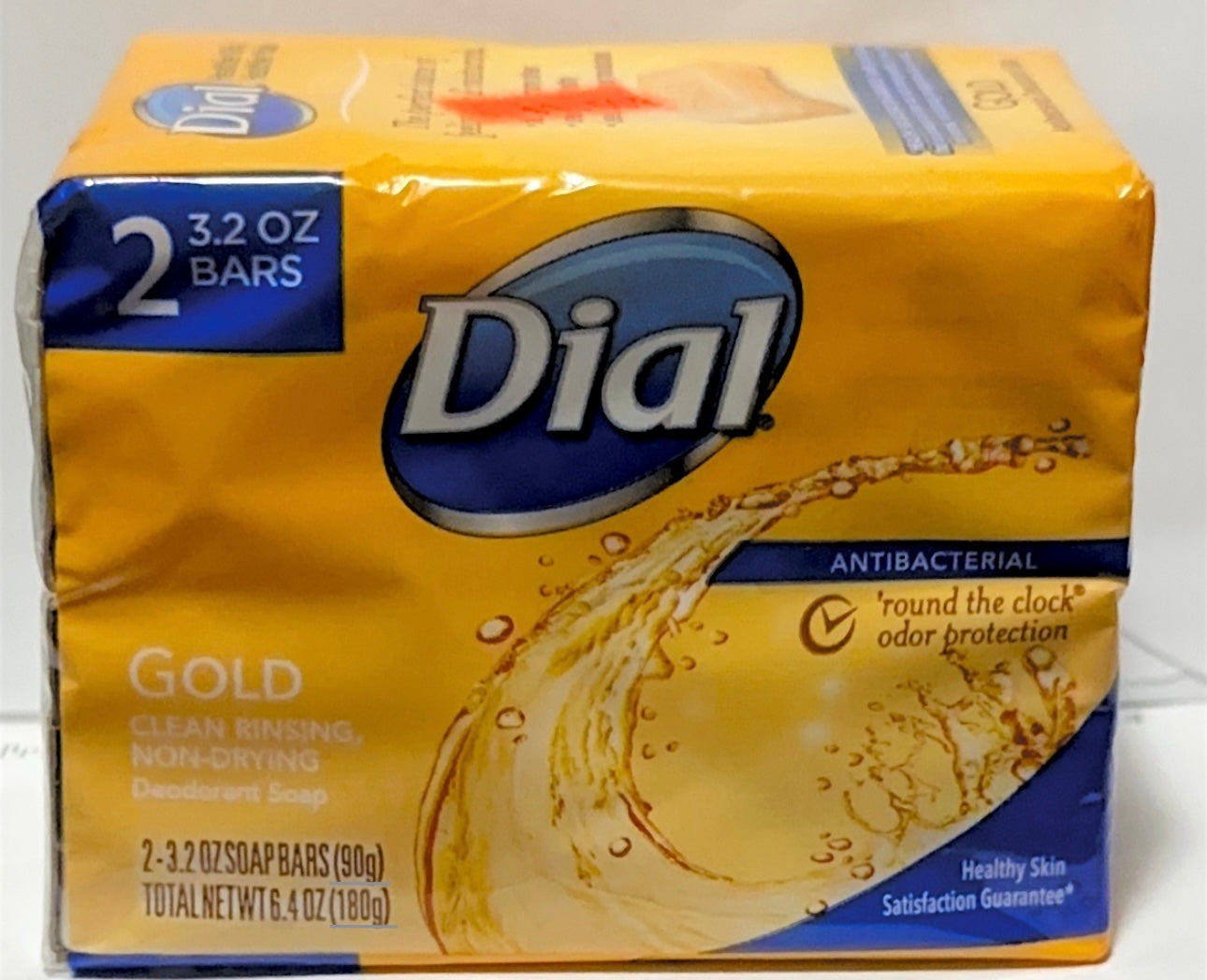 Dial Antibacterial Bar Soap, Gold, 3.2 oz, 2 Bars