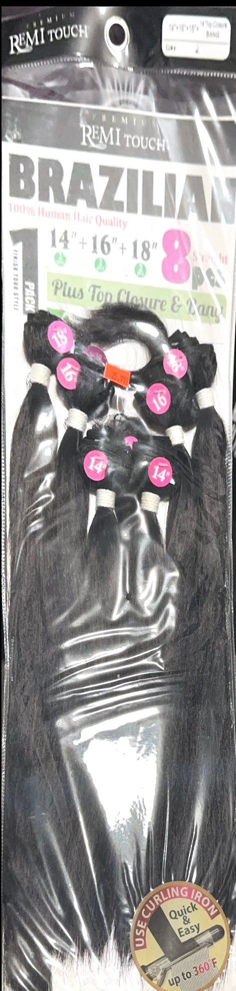 Remi touch Brazilian straight with closure and bangs