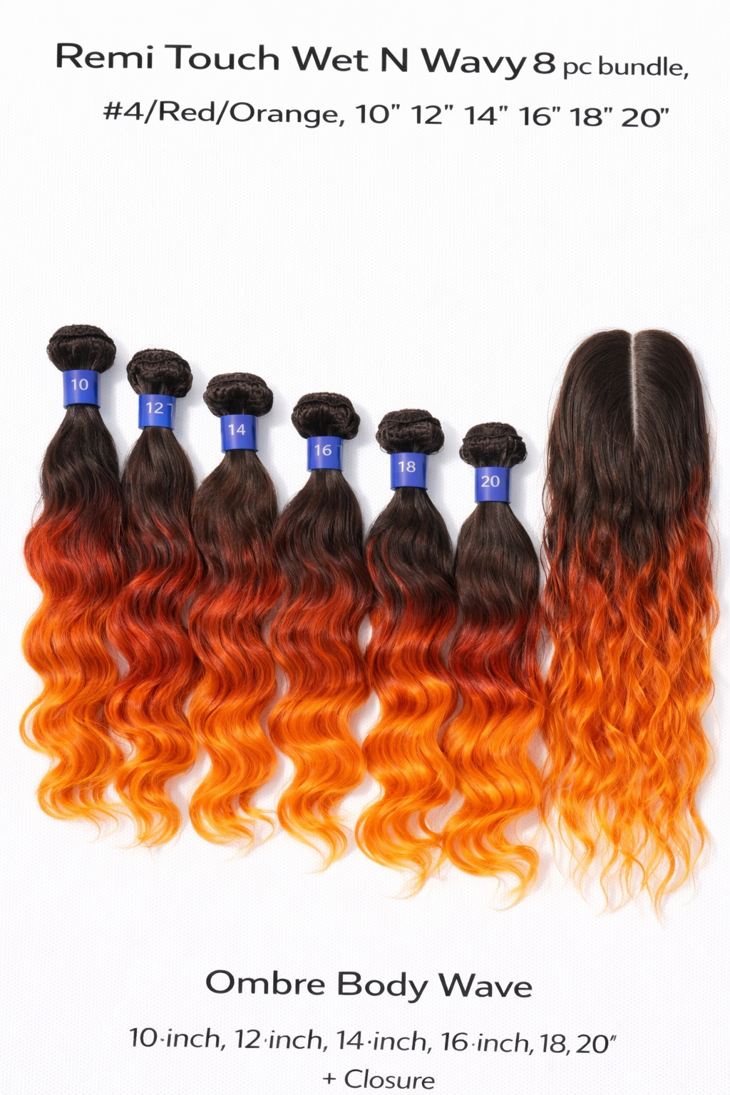 Remi touch Brazilian 100% human hair quality natural wave with top closure and bangs