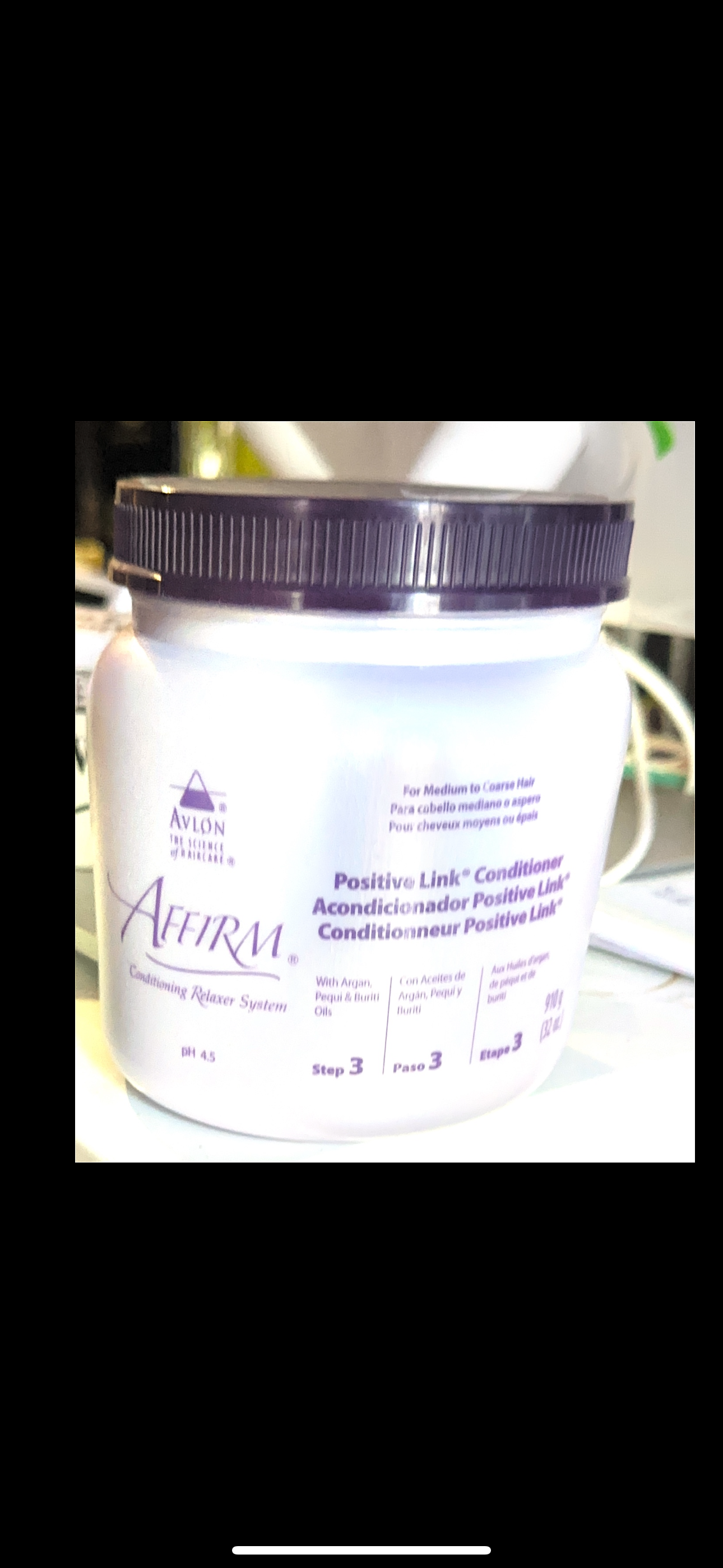 Affirm hair relaxer system positive link conditioner