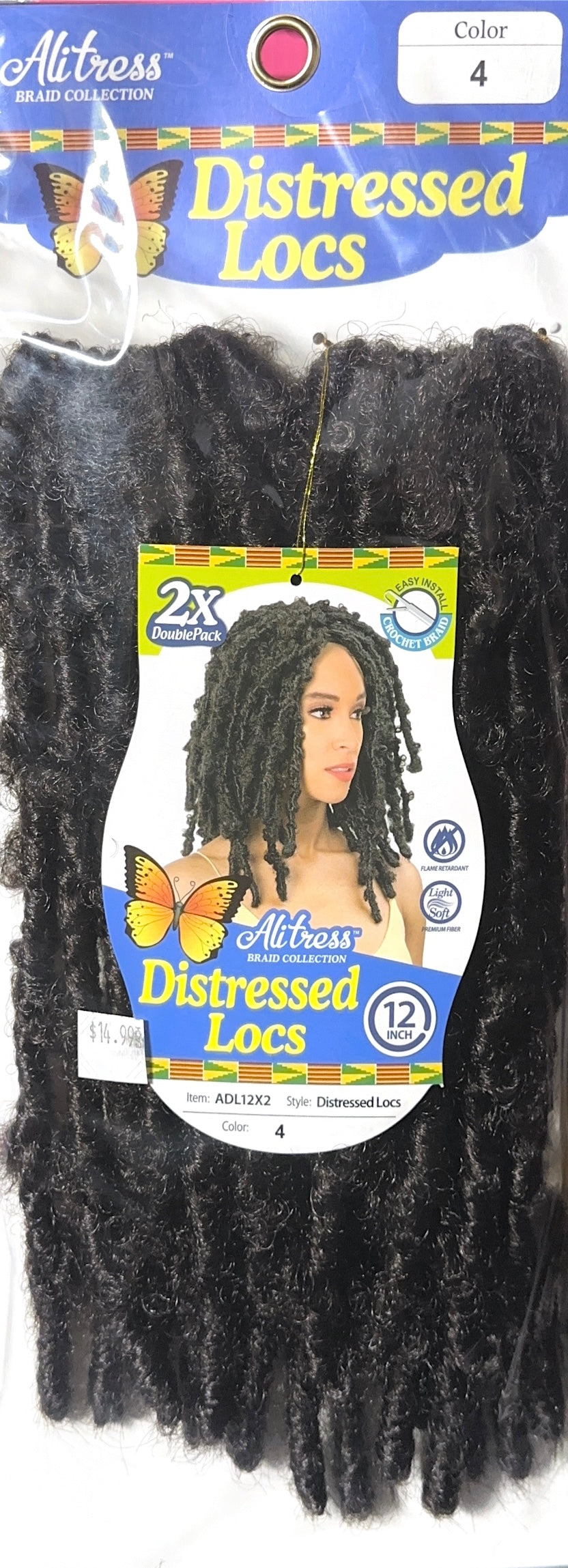 distressed locs 12" 2bundle pack
