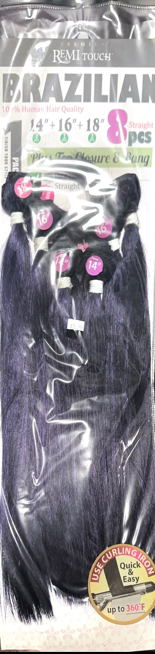 Remi touch Brazilian straight with closure and bangs