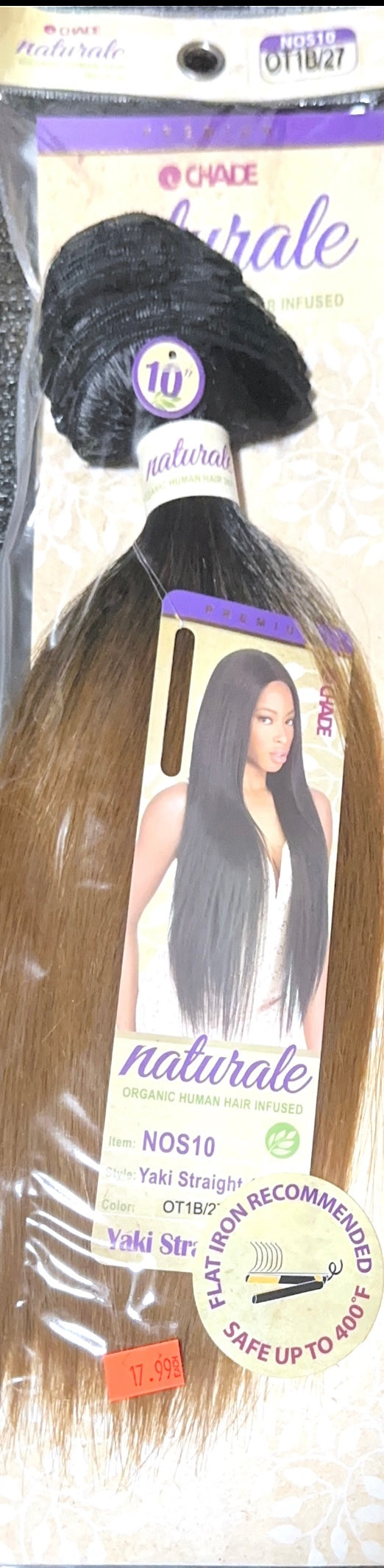 naturale organic infused human hair yaki straight 10”