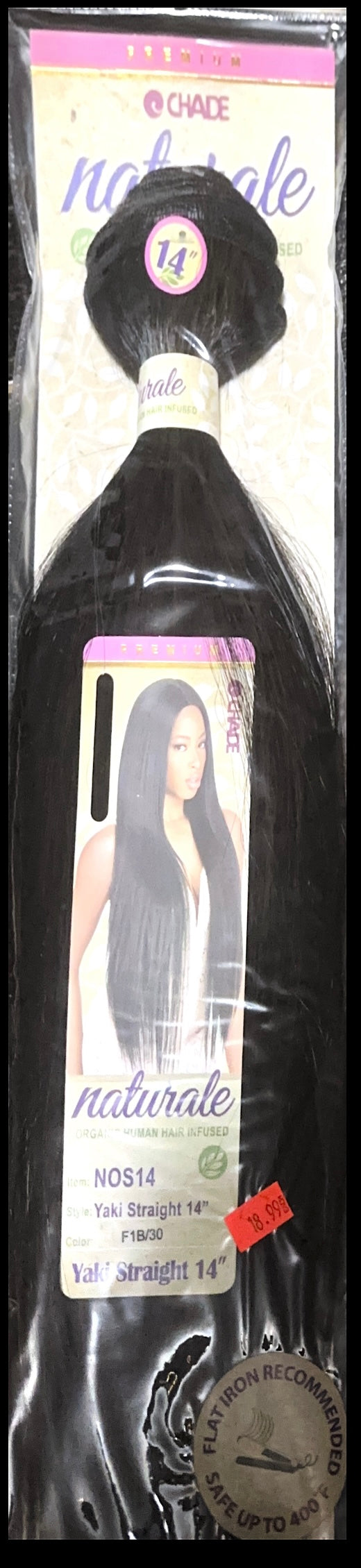 naturale organic infused human hair yaki straight 14"