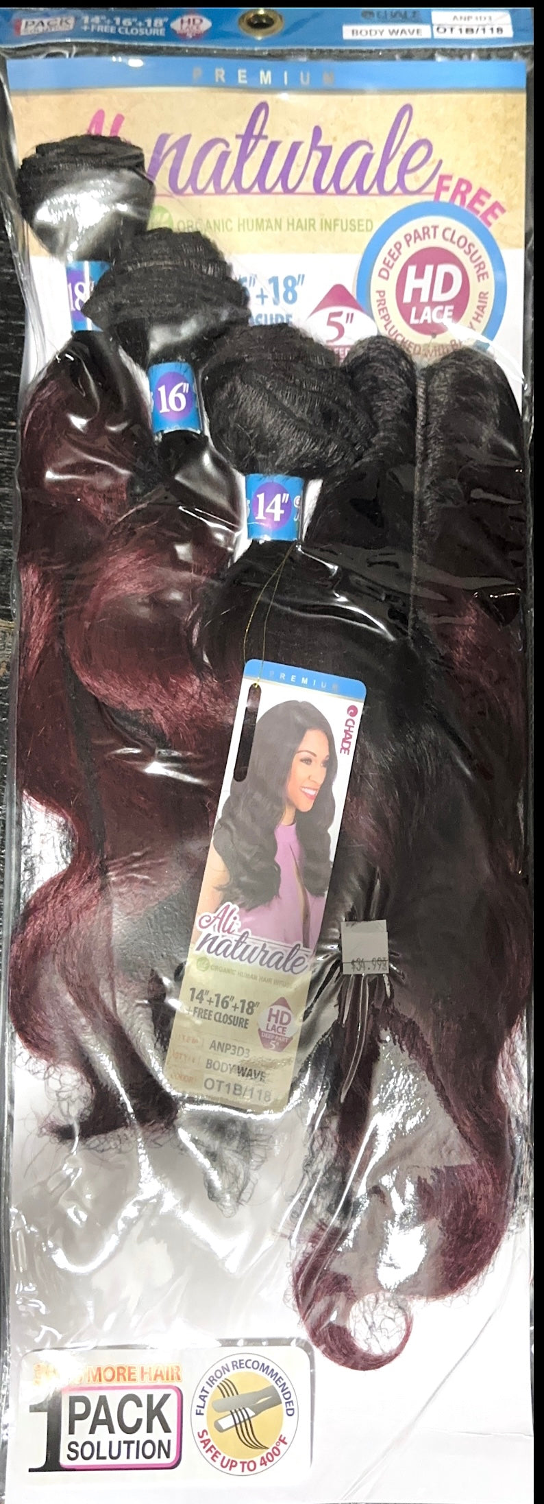 ali naturale organic human hair infused body wave