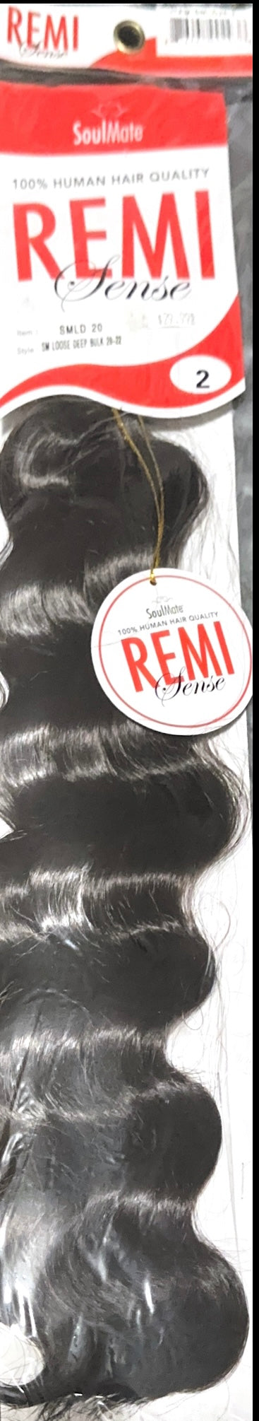 remi sense loose deep bulk human hair 20-22”