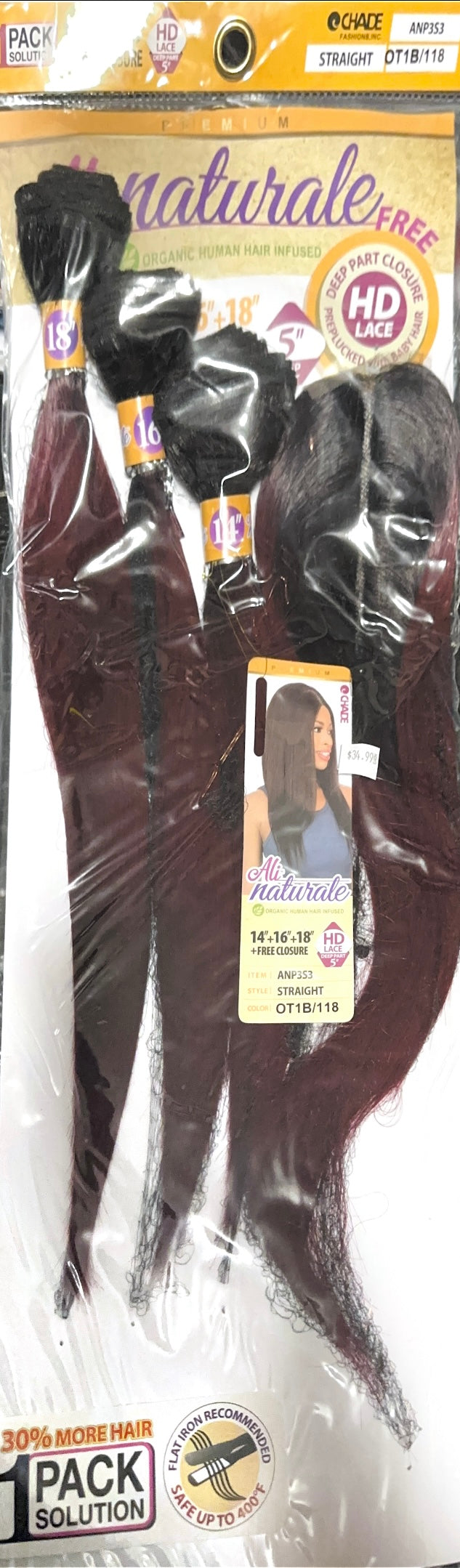 ali naturale organic human hair infused straight