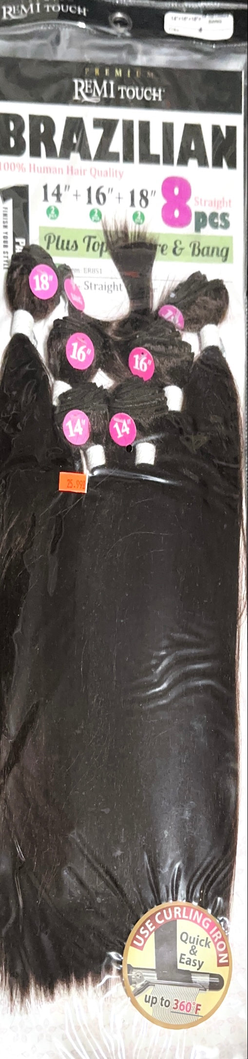 Remi touch Brazilian straight with closure and bangs