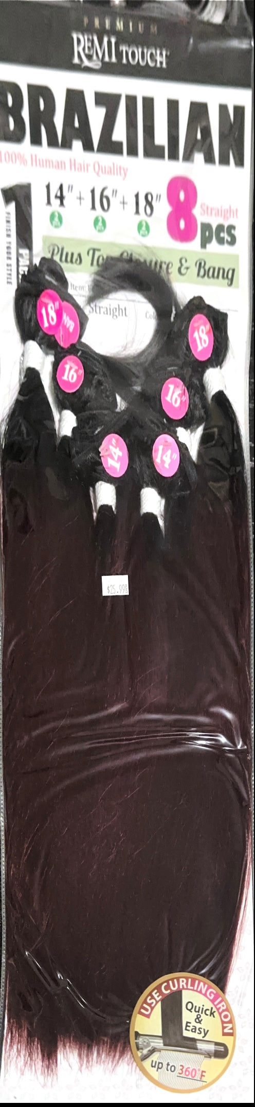 Remi touch Brazilian straight with closure and bangs