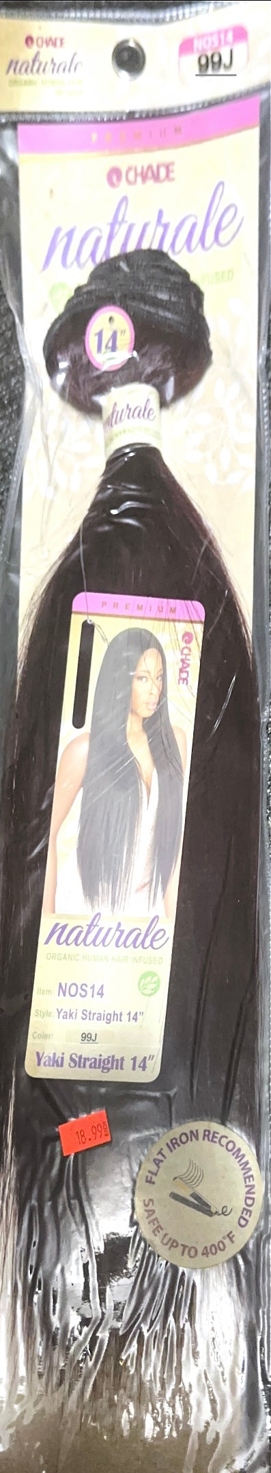 naturale organic infused human hair yaki straight 14"