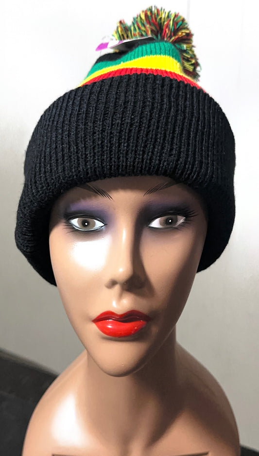 Universal Jamaican pompom winter hat