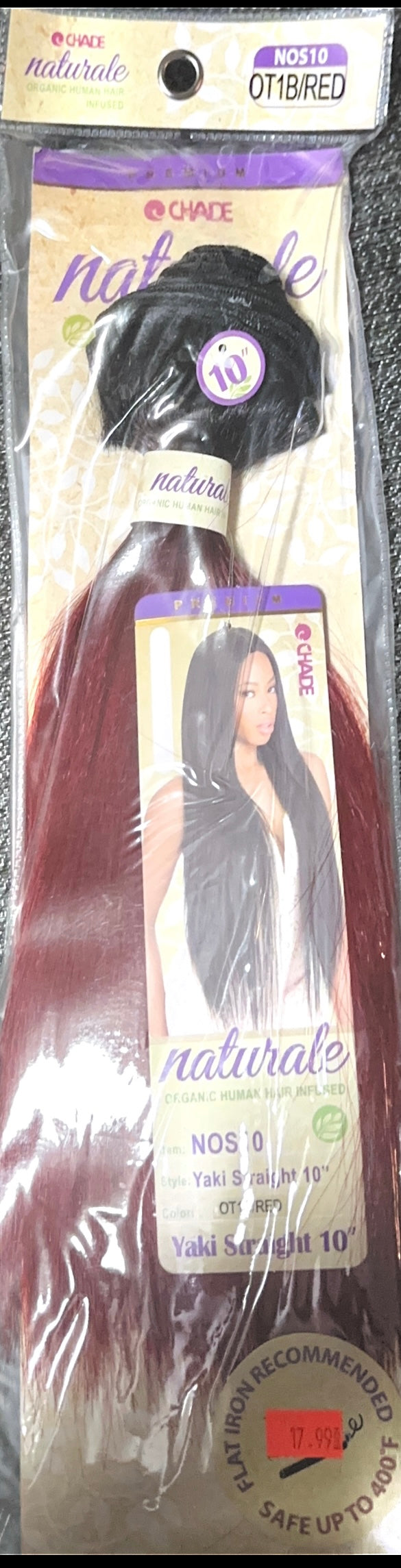 naturale organic infused human hair yaki straight 10”