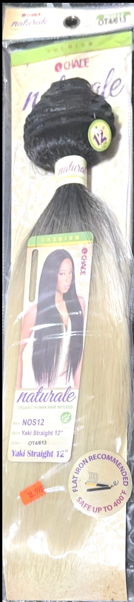 naturale organic infused human hair yaki straight 12"