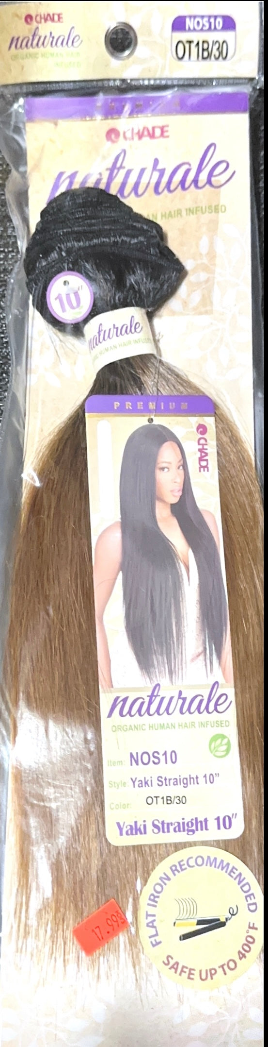 naturale organic infused human hair yaki straight 10”