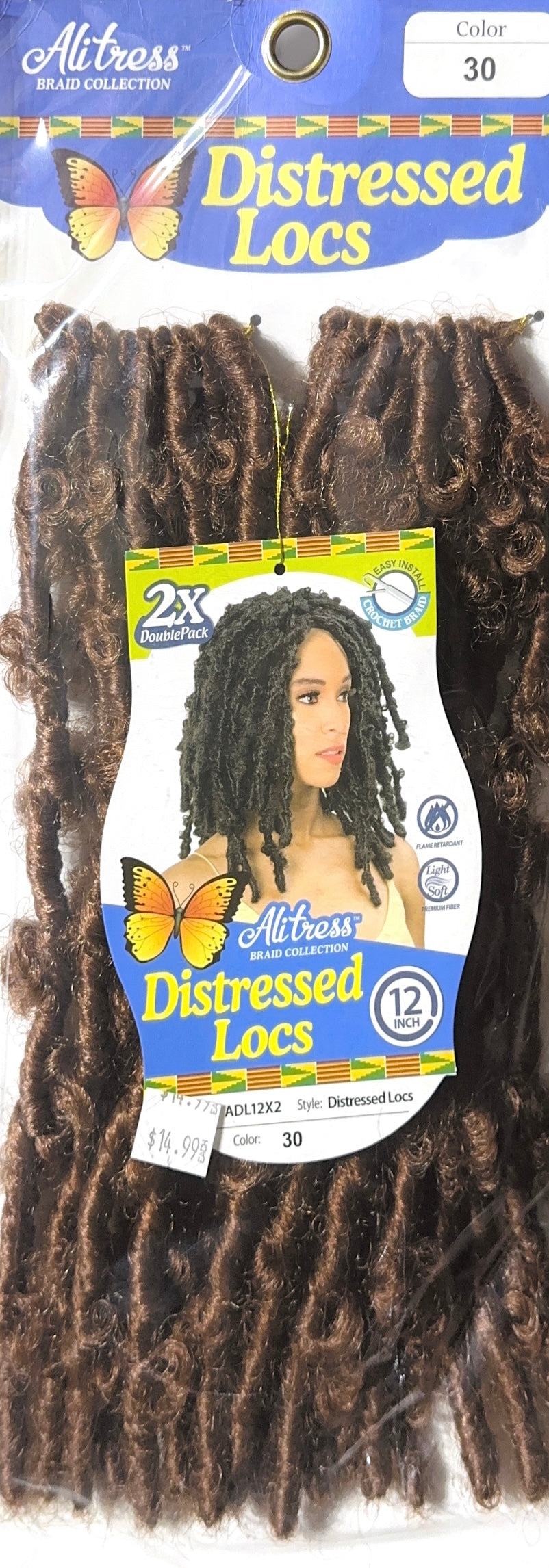 distressed locs 12" 2bundle pack