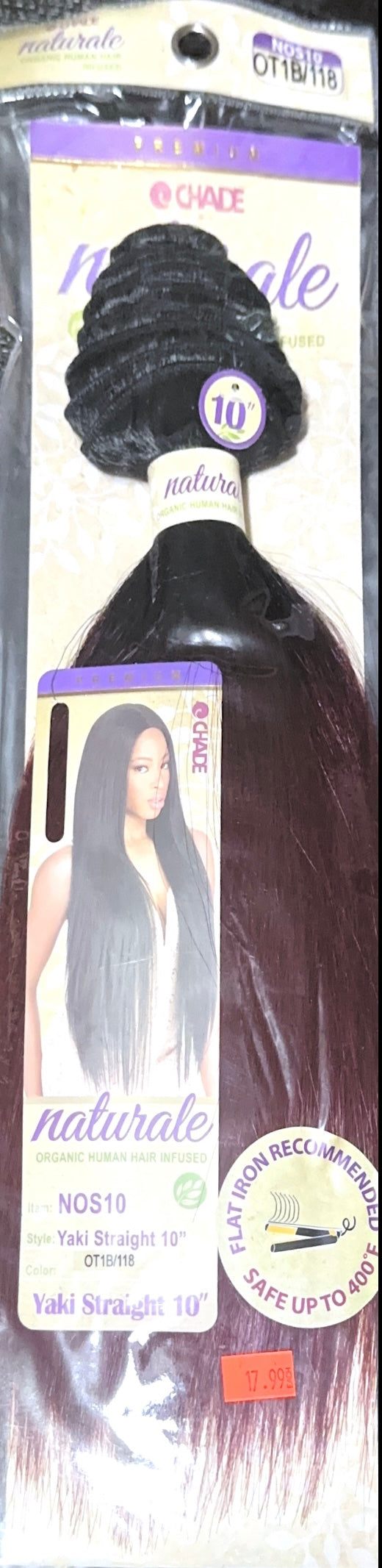 naturale organic infused human hair yaki straight 10”