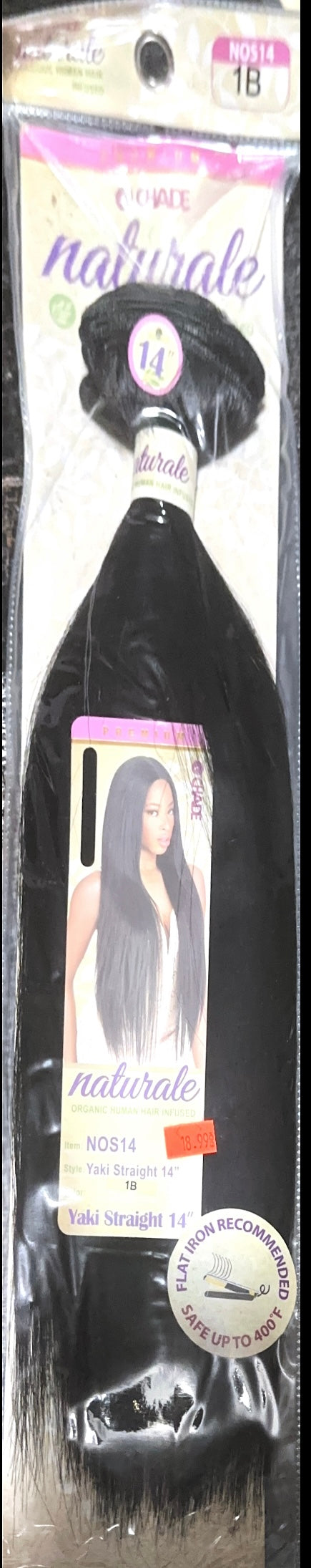 naturale organic infused human hair yaki straight 14"