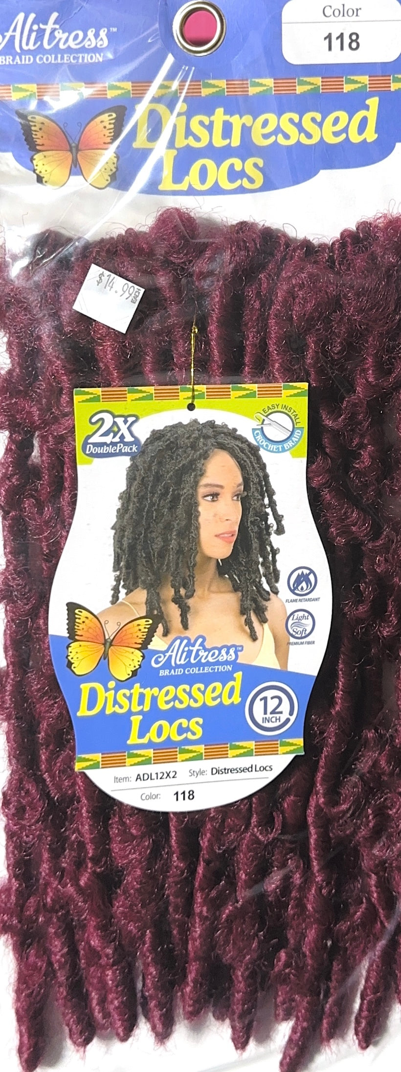 distressed locs 12" 2bundle pack