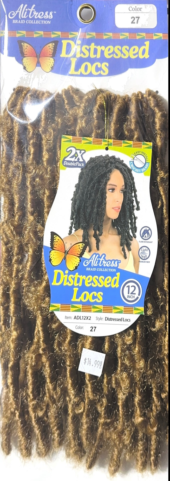 distressed locs 12" 2bundle pack