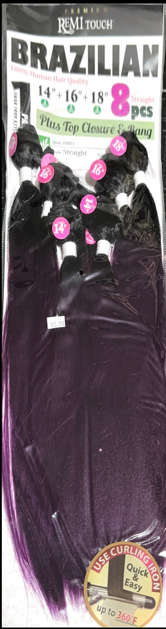 Remi touch Brazilian straight with closure and bangs