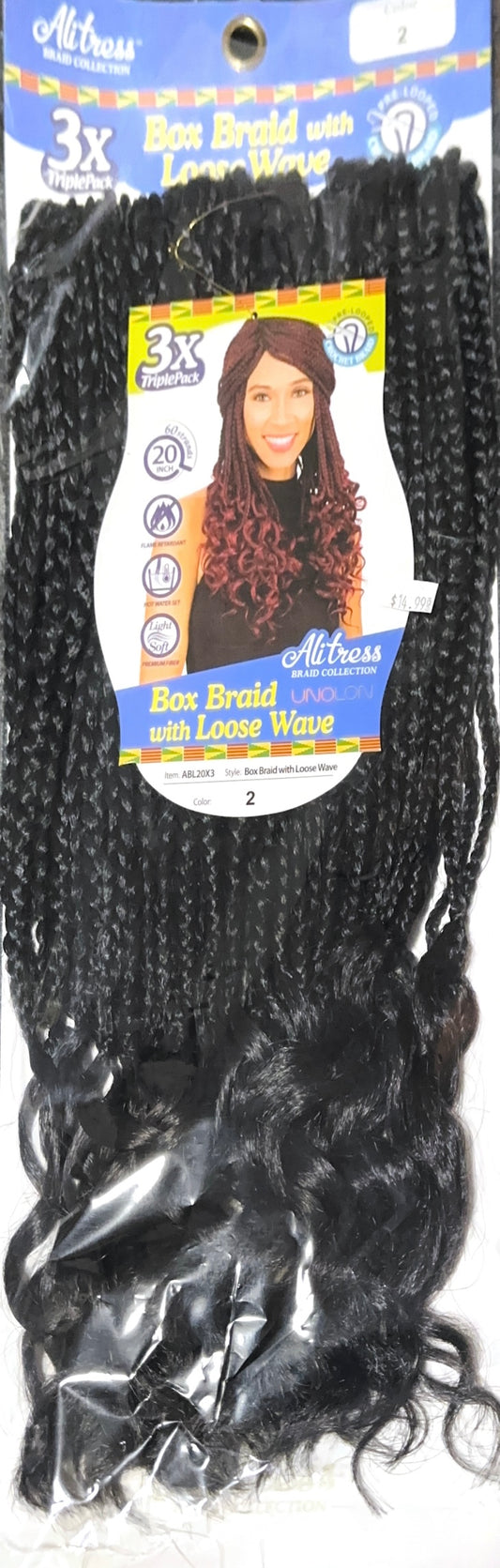 20" box braid with loose wave 3X