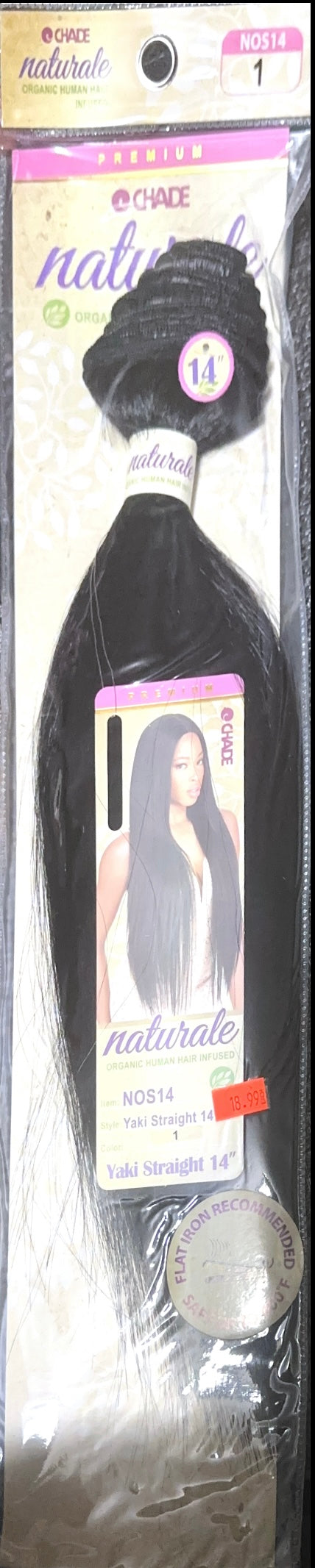 naturale organic infused human hair yaki straight 14"