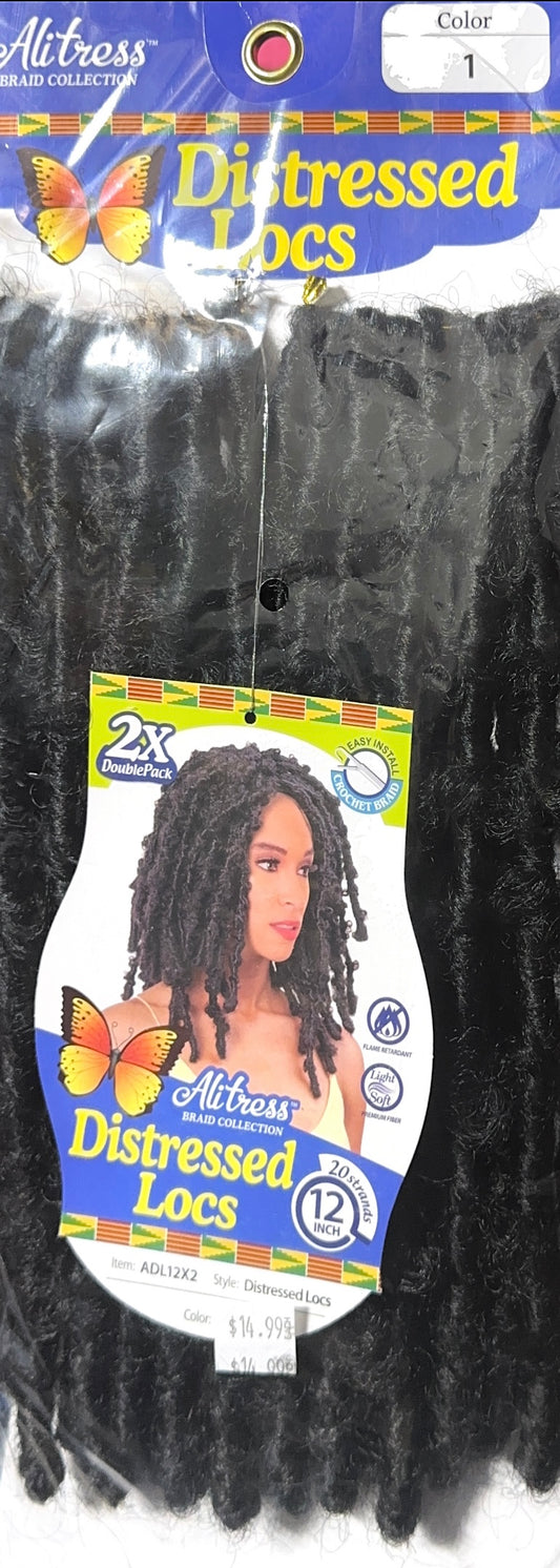 distressed locs 12" 2bundle pack