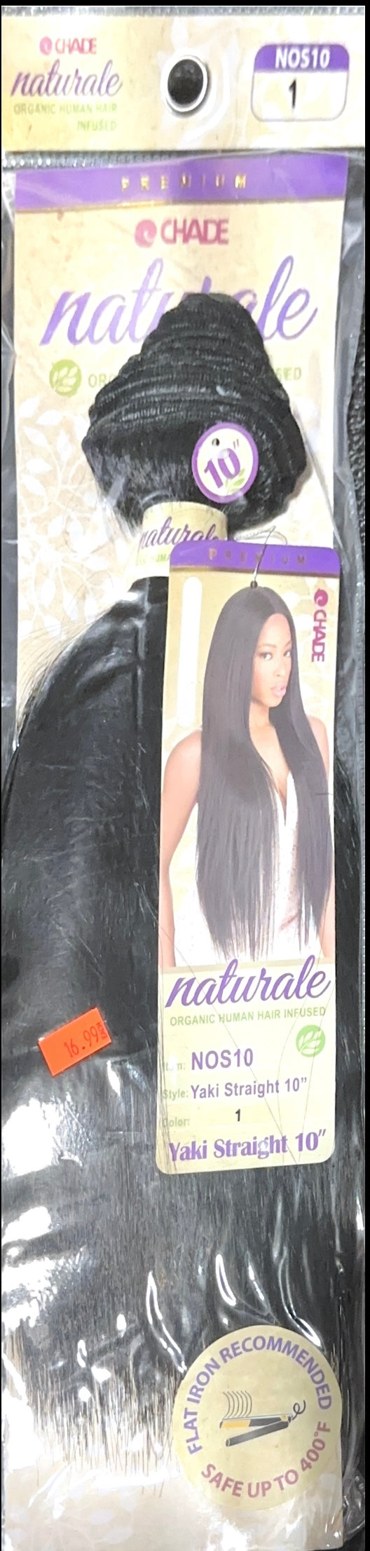 naturale organic infused human hair yaki straight 10”