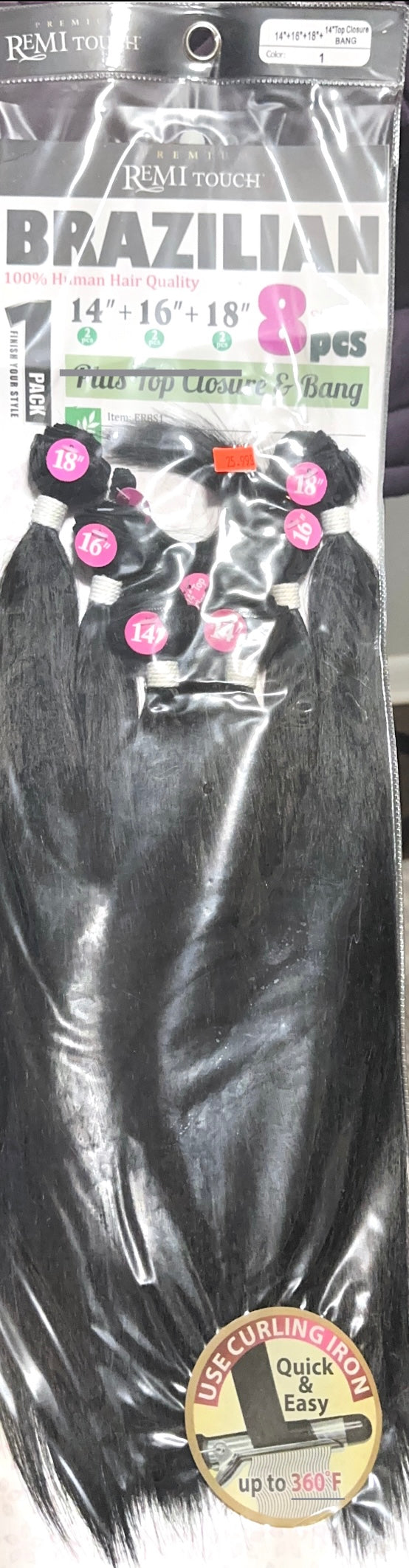 Remi touch Brazilian straight with closure and bangs