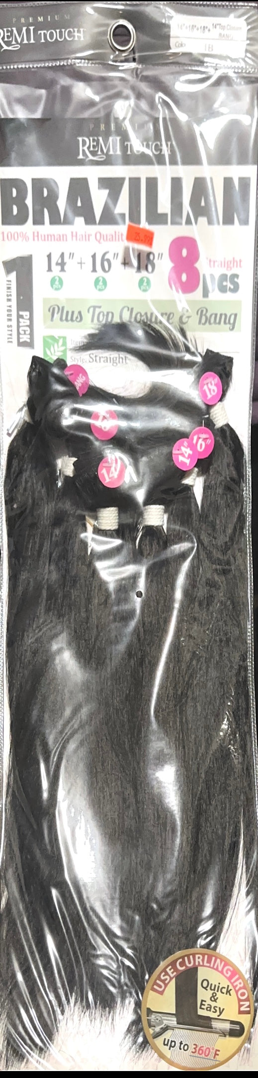 Remi touch Brazilian straight with closure and bangs