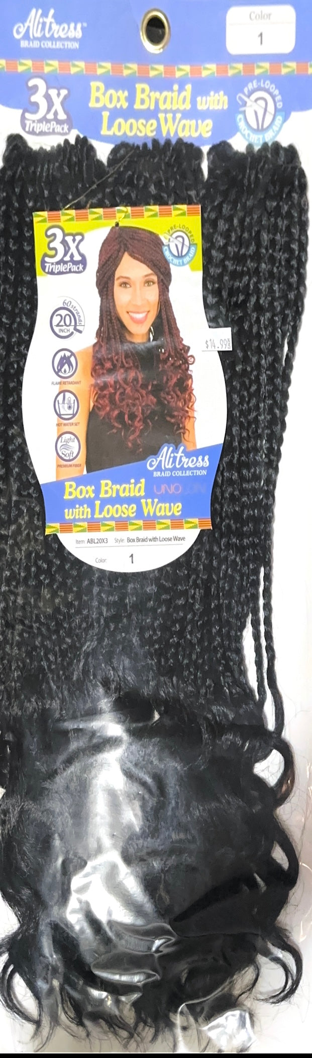 20" box braid with loose wave 3X