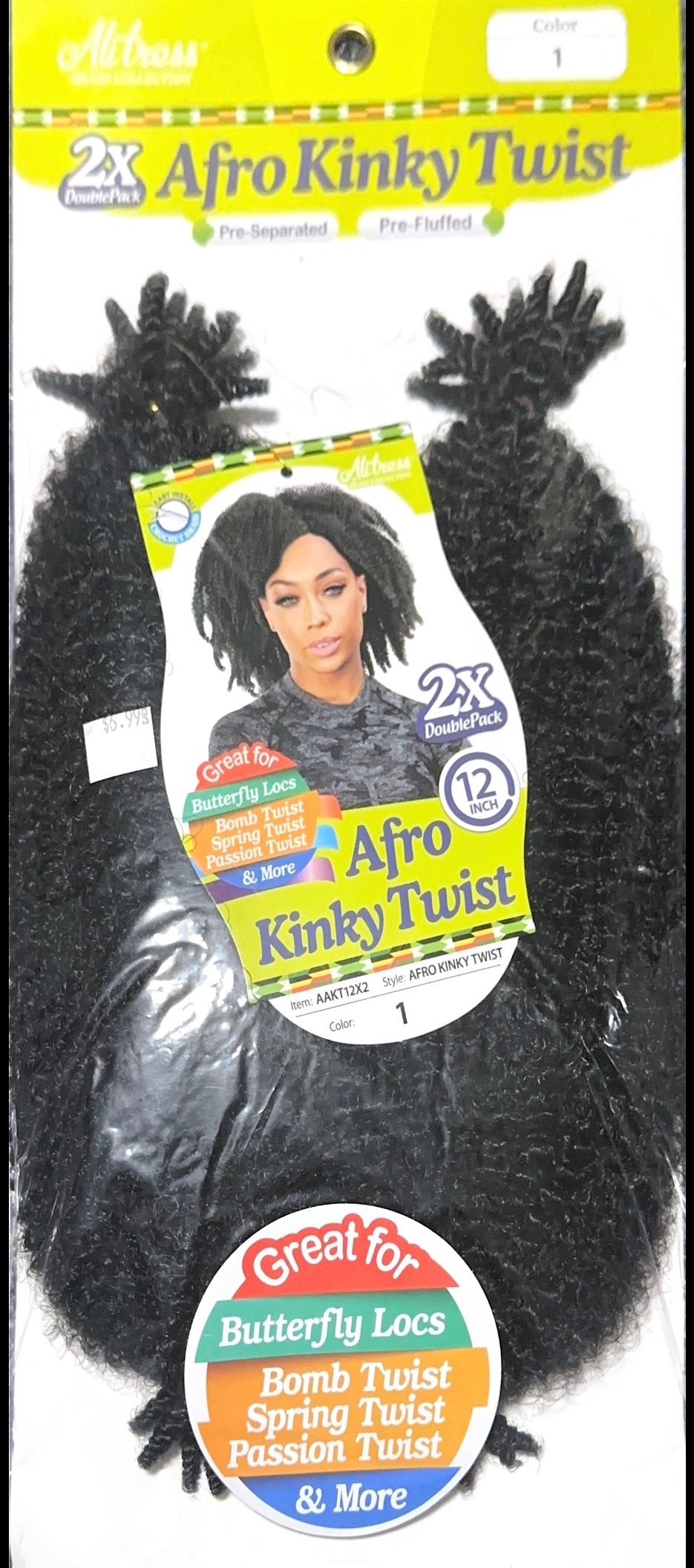 2X afro kinky twist 12"