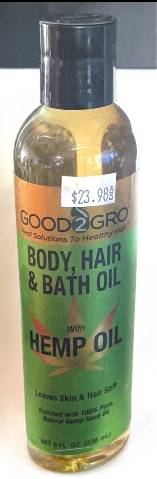 Good2Gro body hair & bath oil with hemp oil