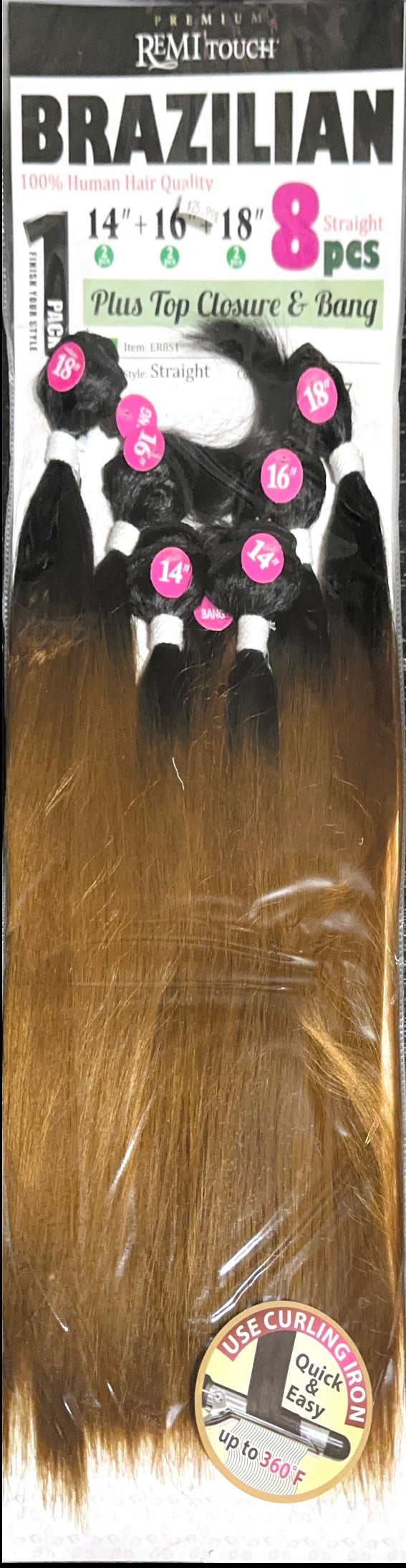 Remi touch Brazilian straight with closure and bangs