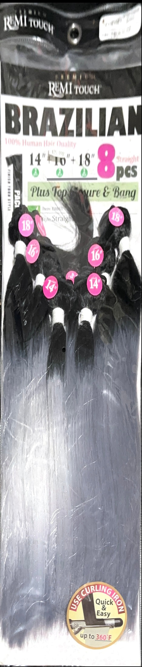 Remi touch Brazilian straight with closure and bangs