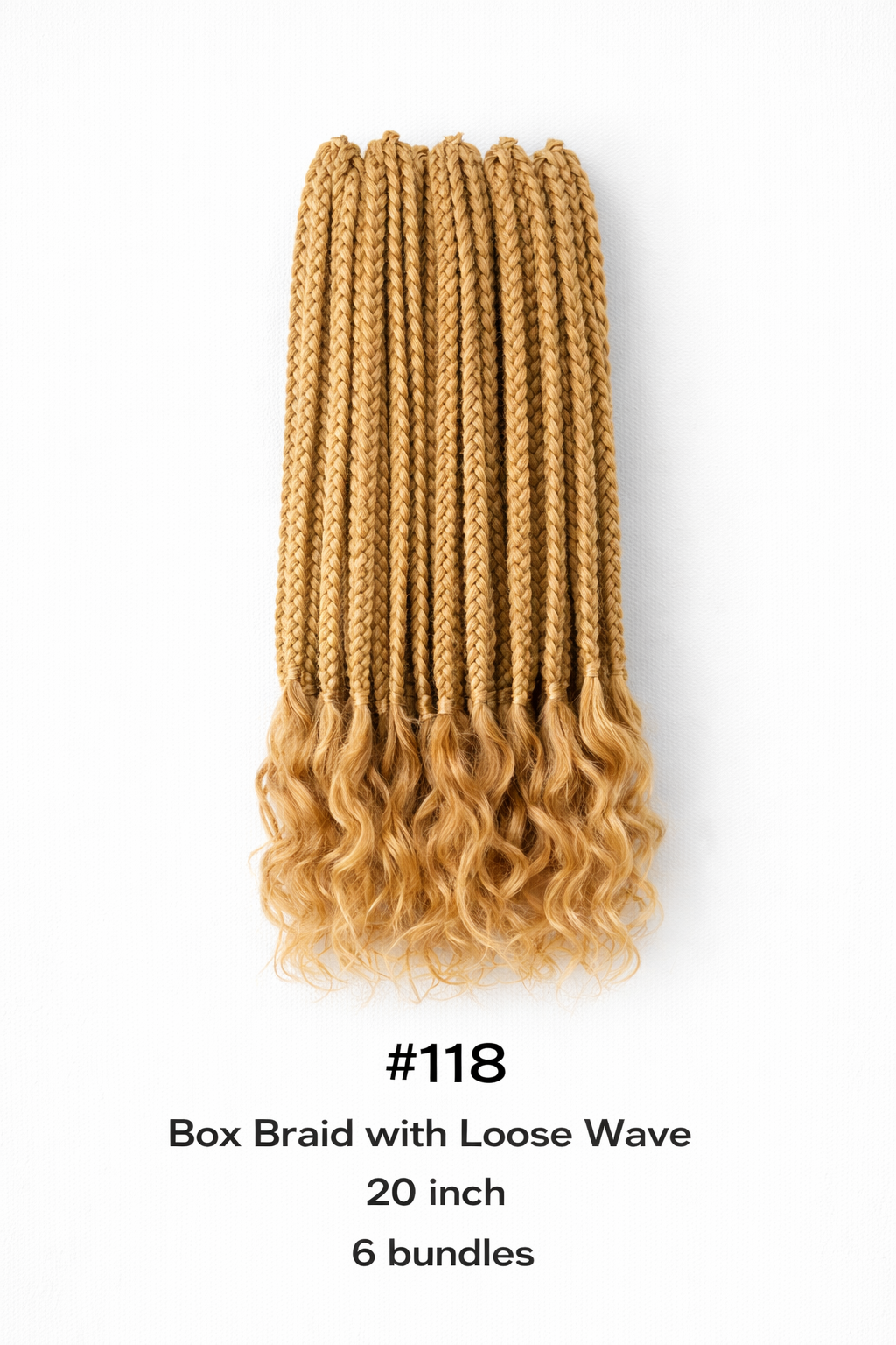 Trenza de caja de 20" con onda suelta 3X
