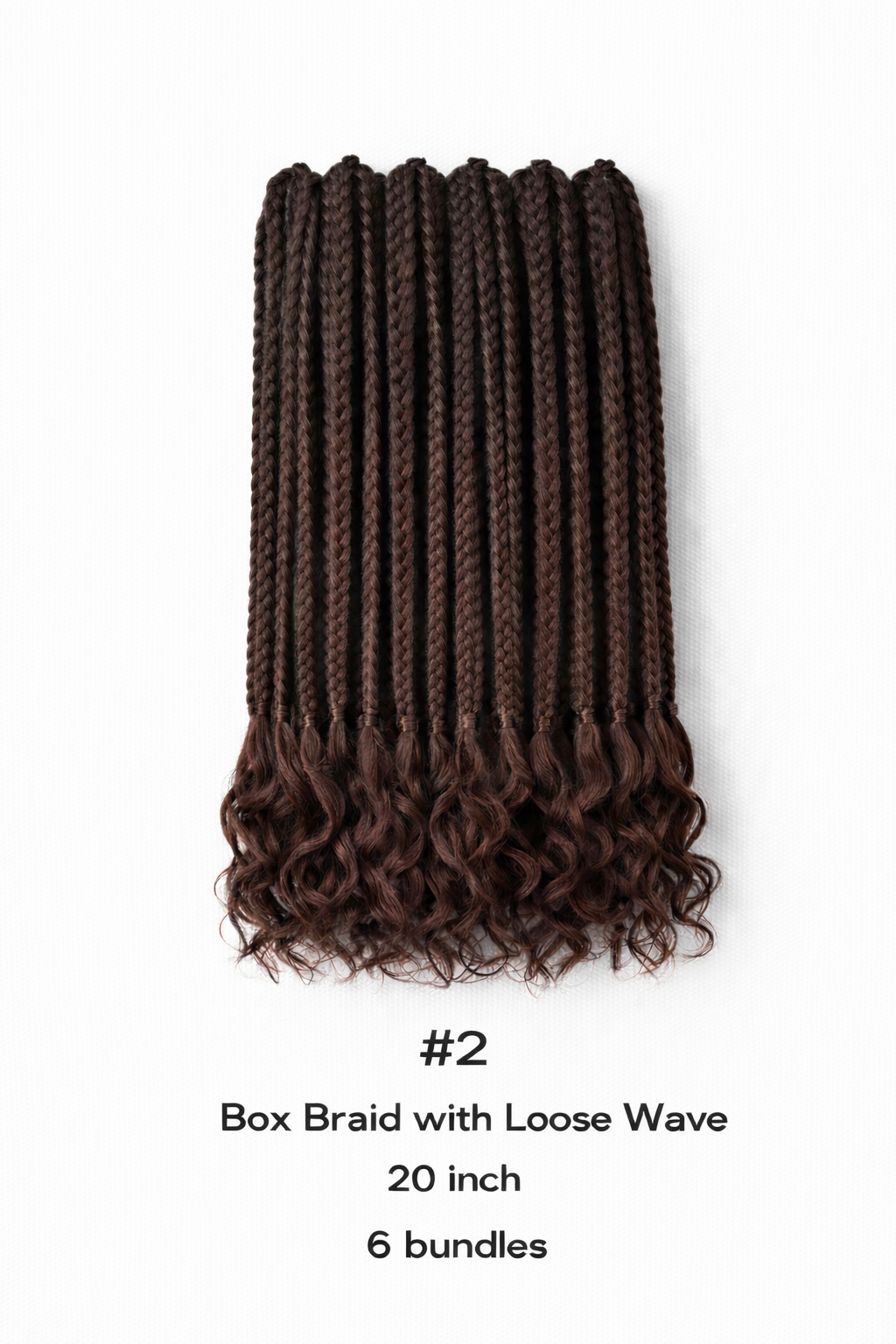 Trenza de caja de 20" con onda suelta 3X