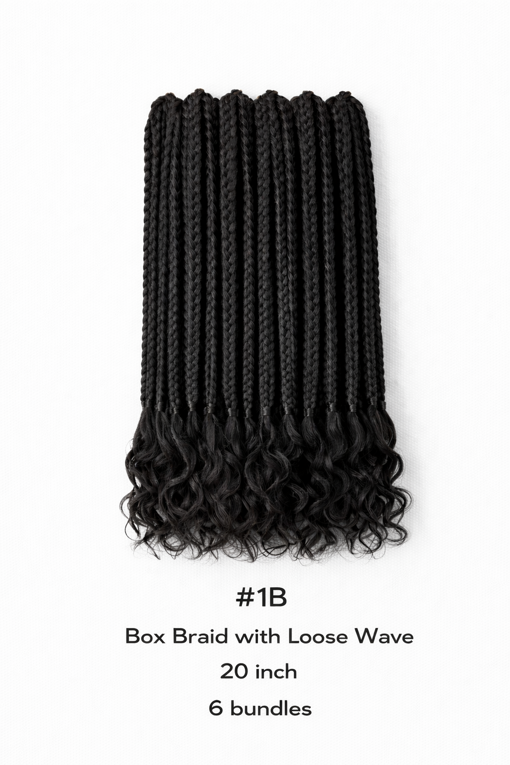 Trenza de caja de 20" con onda suelta 3X