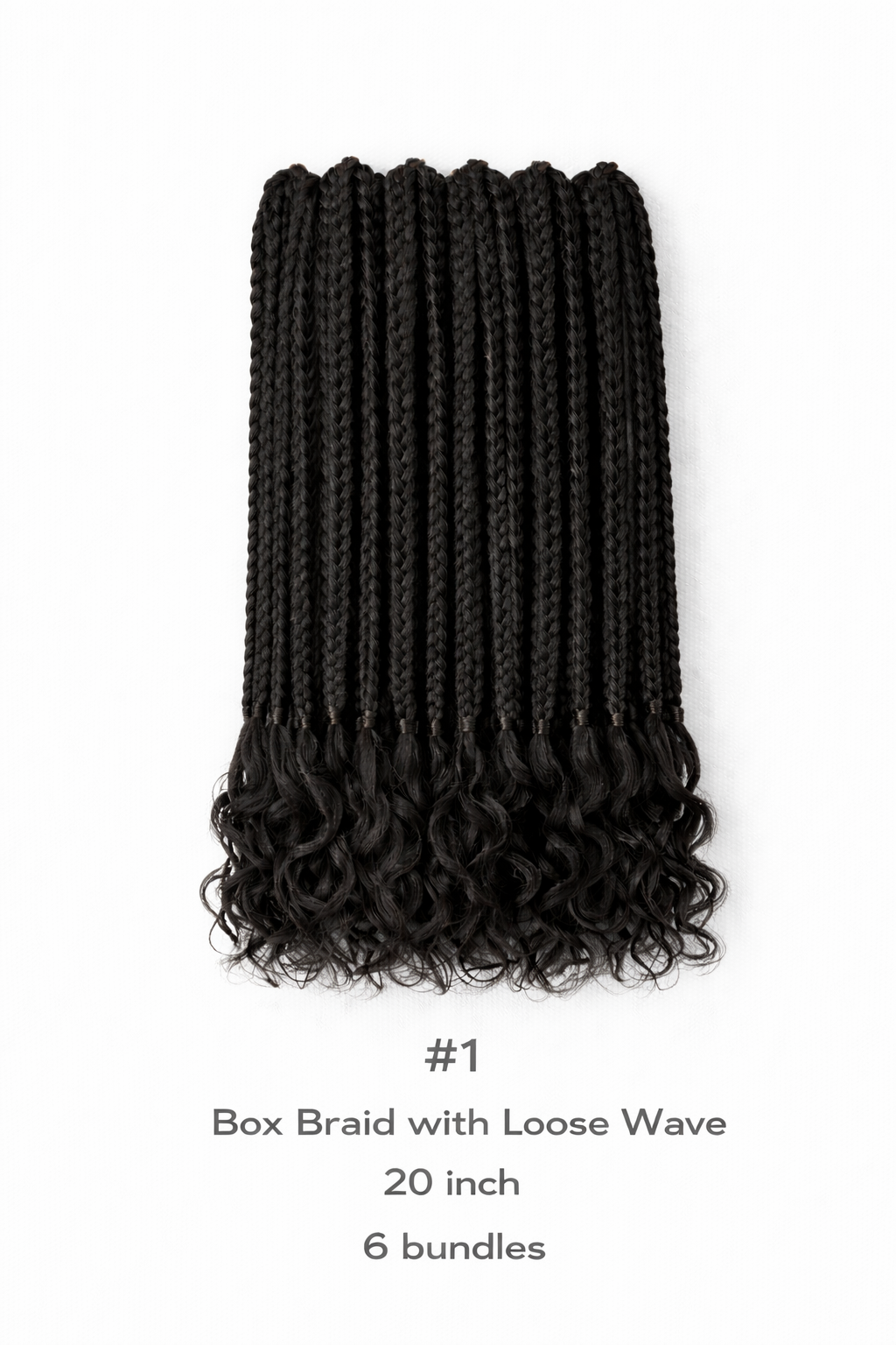Trenza de caja de 20" con onda suelta 3X