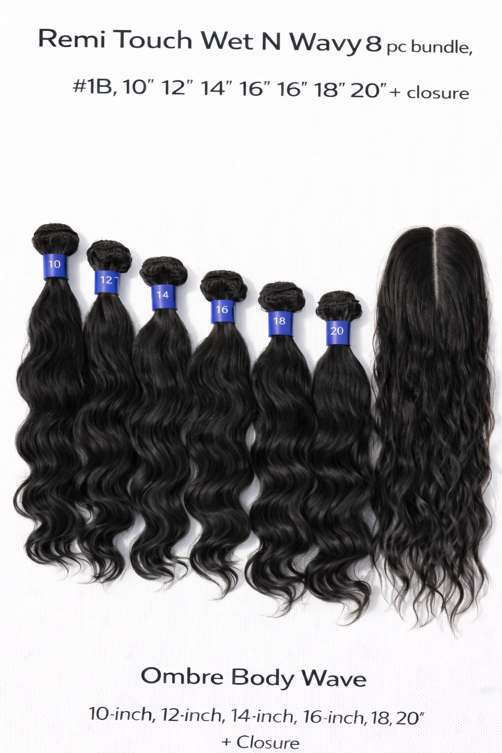 Remi touch Brazilian 100% human hair quality natural wave with top closure and bangs