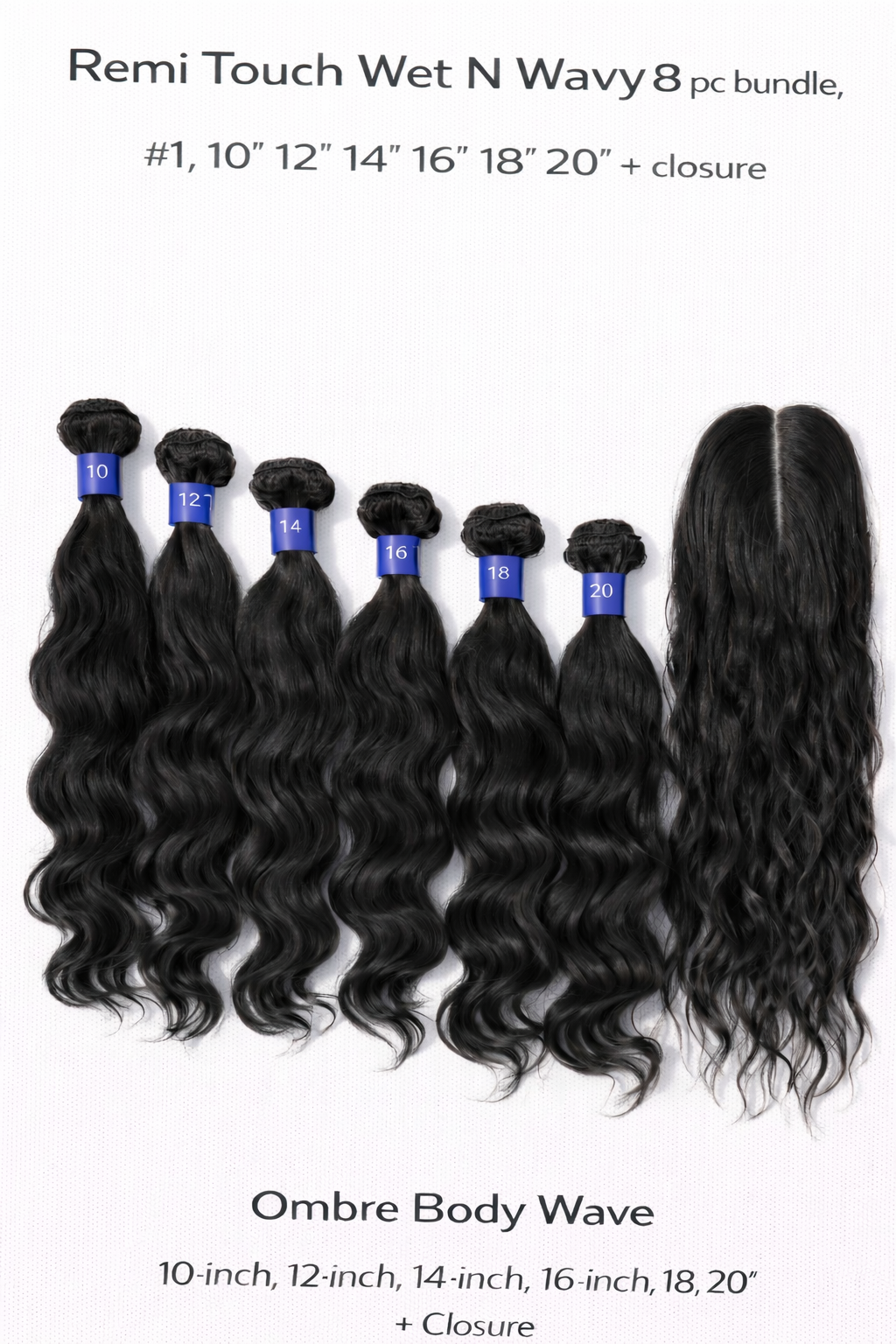 Remi touch Brazilian 100% human hair quality natural wave with top closure and bangs