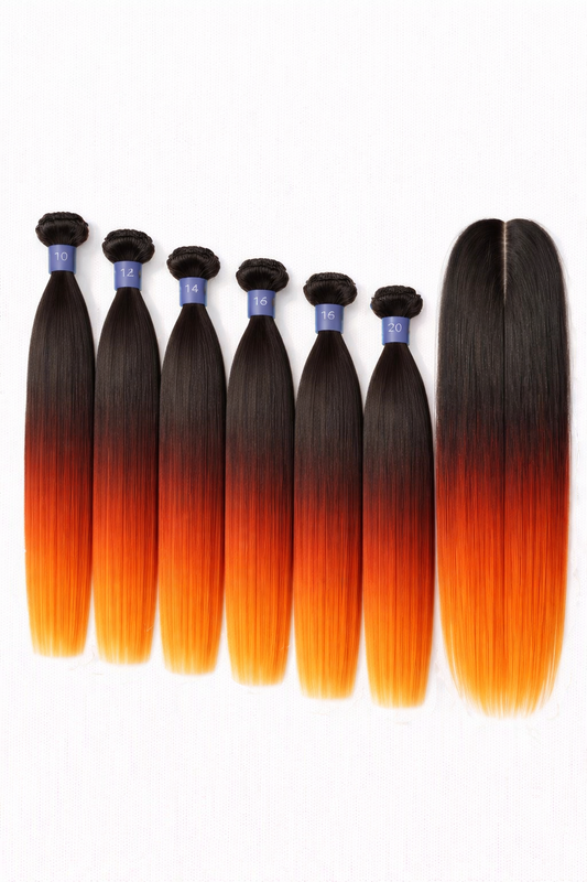 8pcs Remi touch 100% human hair quality Brazilian straight with closure and bangs