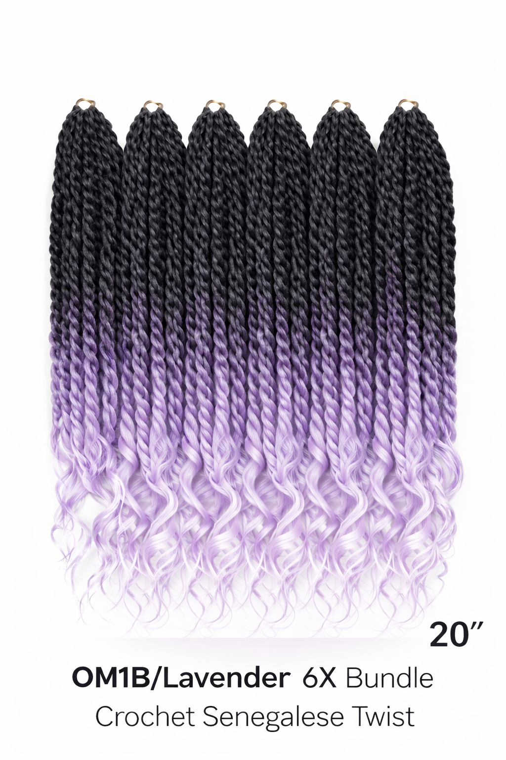 6X Crochet Senegalese twist with loose wave