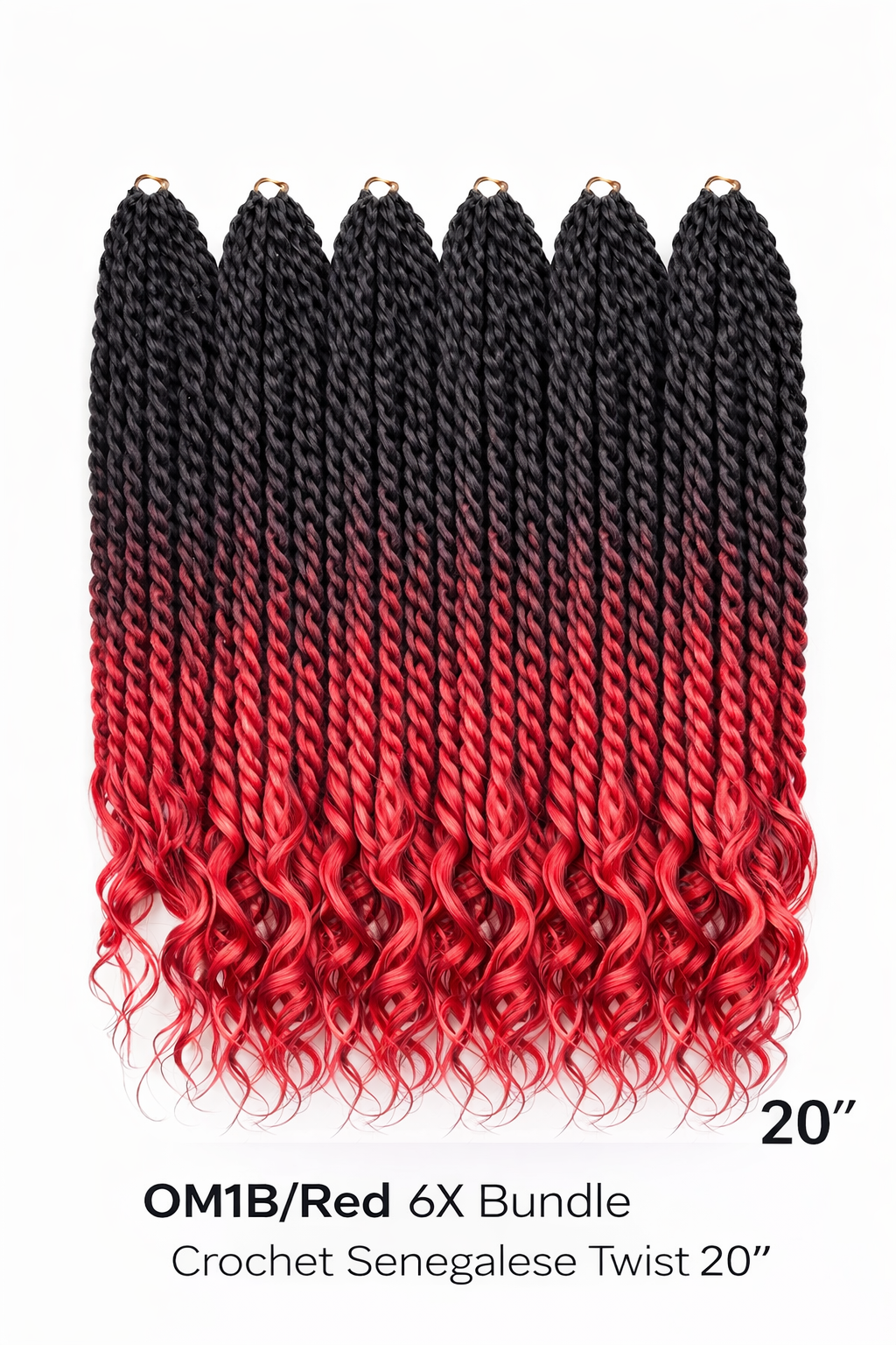 6X Crochet Senegalese twist with loose wave