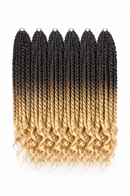 6X Crochet Senegalese twist with loose wave