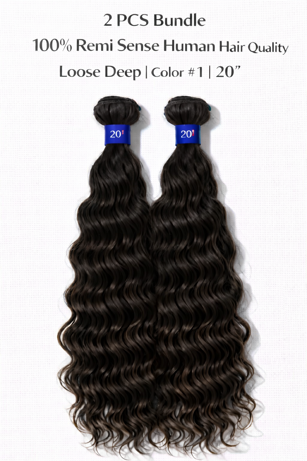 remi sense loose deep bulk human hair 20-22”