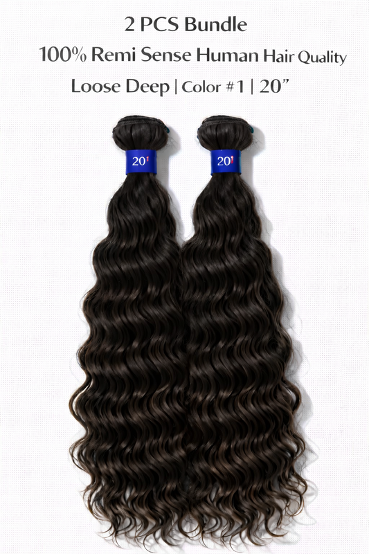 remi sense loose deep bulk human hair 20-22”