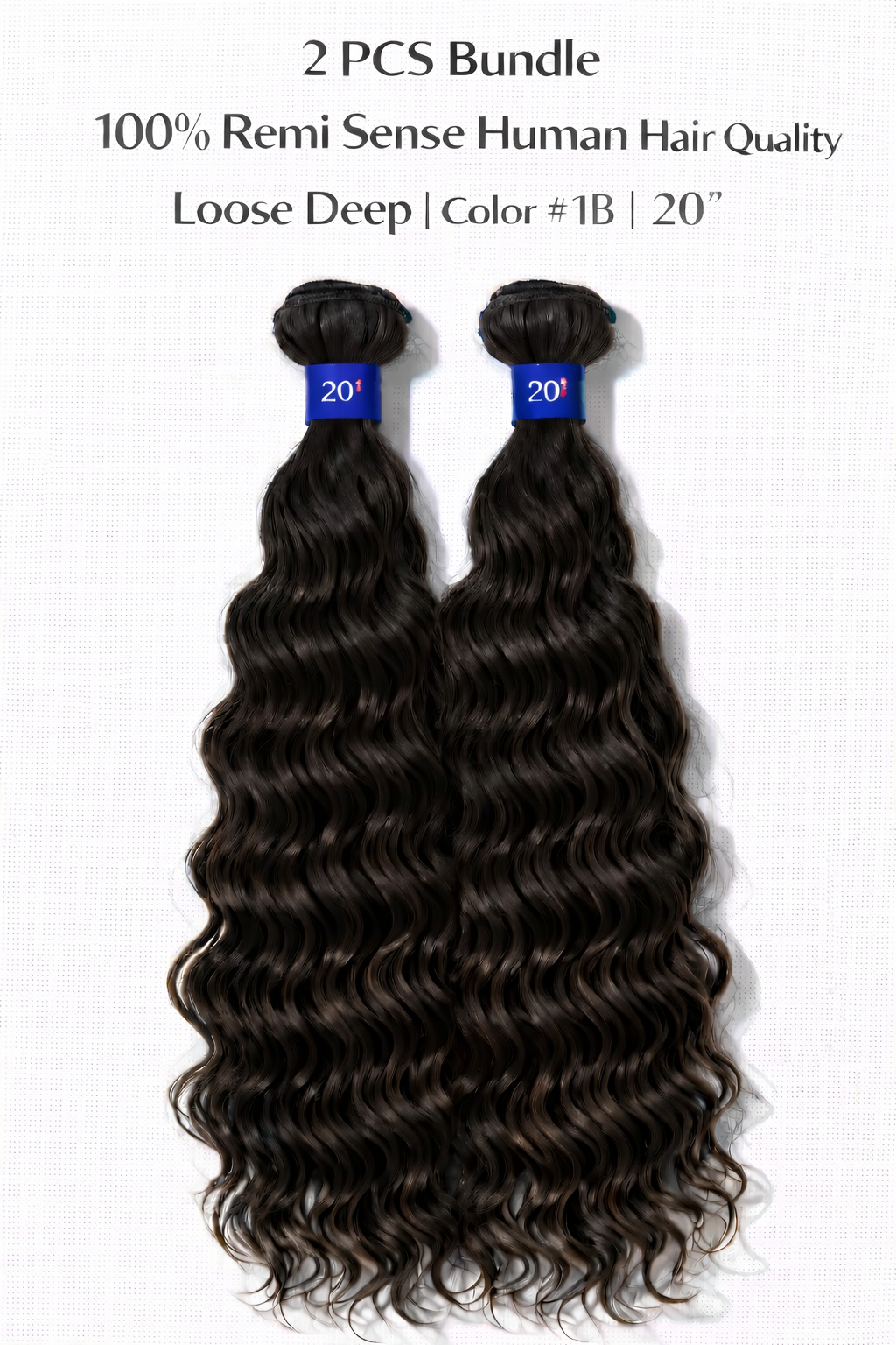 remi sense loose deep bulk human hair 20-22”